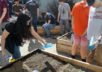 GFSS Students Planting Garden